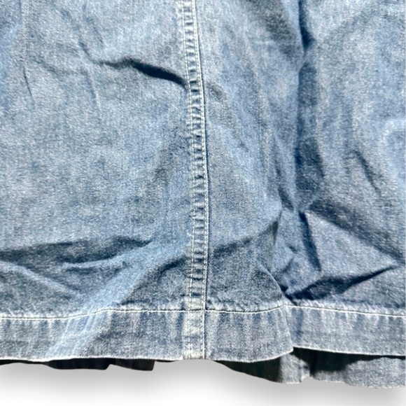 Vintage Bill Blass Flower Embroidered Chambray Short Sleeve Shirt Plus Size 2X - Picture 11 of 15